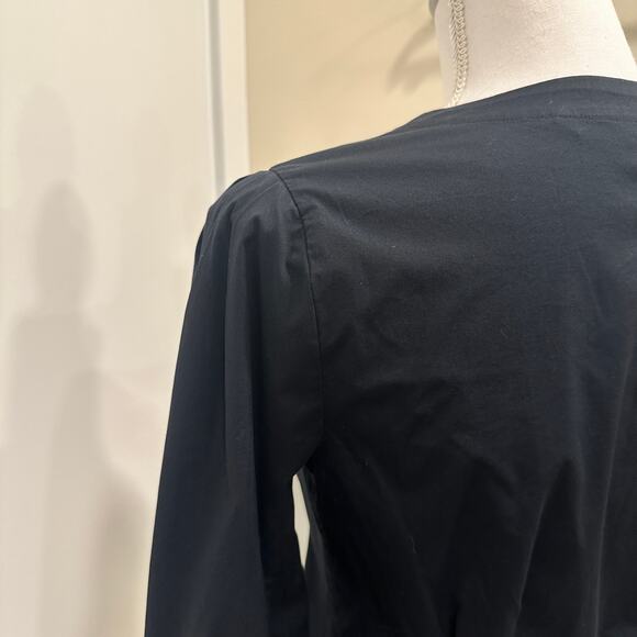 Veronica Beard Black Peplum Pintuck Structured Minimalist Office Siren Blouse - Picture 8 of 15